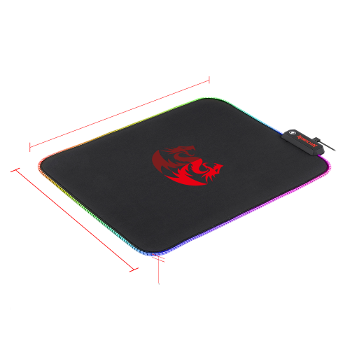 REDRAGON RGB LED LARGE GAMING MOUSE PAD SOFT MATT WITH NONSLIP BASE, STITCHED EDGES (330 X 260 X 3MM) MOUSEPAD Gamers Point 8.000 