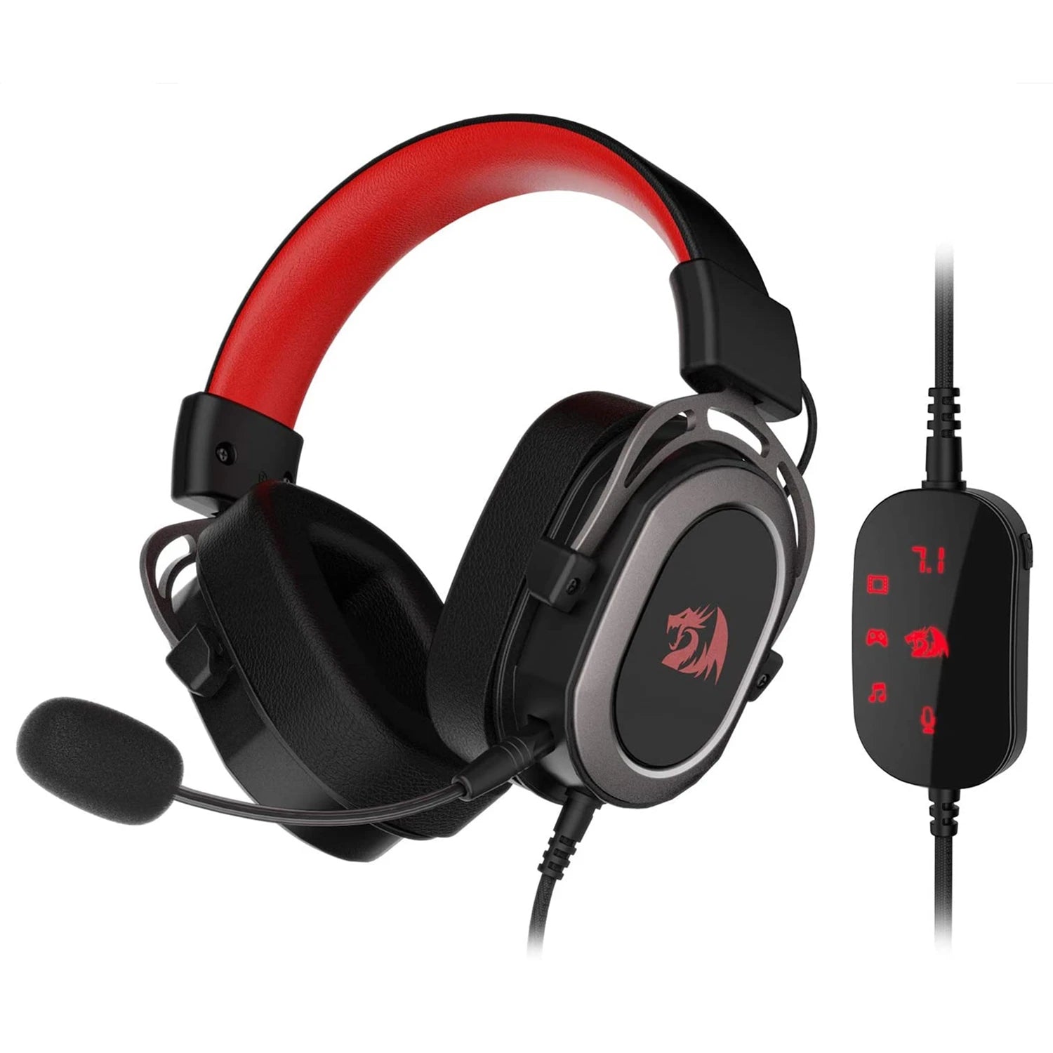 Redragon H710 Helios USB Wired Gaming Headset - 7.1 Surround Sound - Memory Foam Ear Pads - 50MM Drivers - Detachable Microphone - HeadphoneHeadset Gamers Point 31.220 