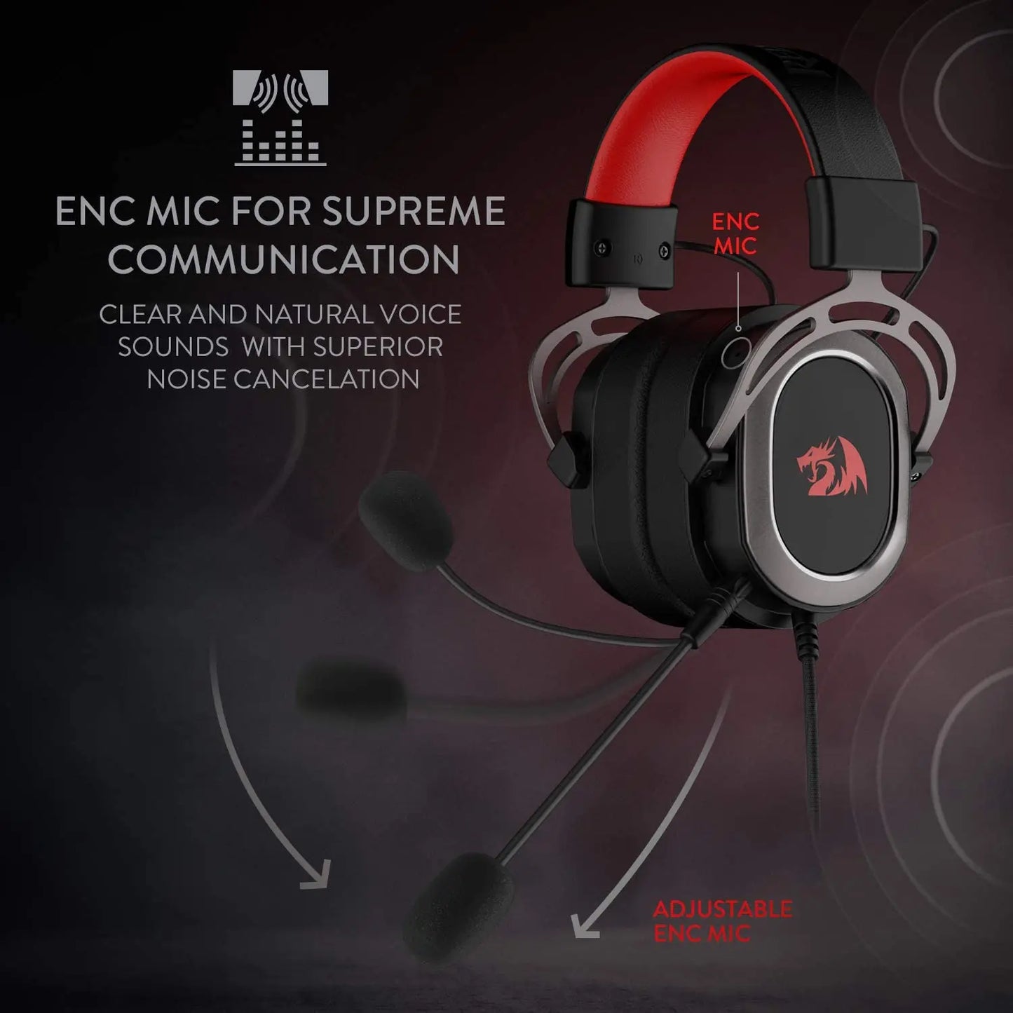 Redragon H710 Helios USB Wired Gaming Headset - 7.1 Surround Sound - Memory Foam Ear Pads - 50MM Drivers - Detachable Microphone - HeadphoneHeadset Gamers Point 31.220 