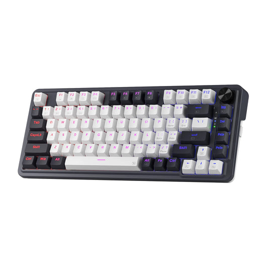 Redragon K673 PRO 75% Wireless Gasket RGB Gaming Keyboard, 3-Modes 81 Keys Compact Mechanical Keyboard Hot-Swap Red Switch - bahrain