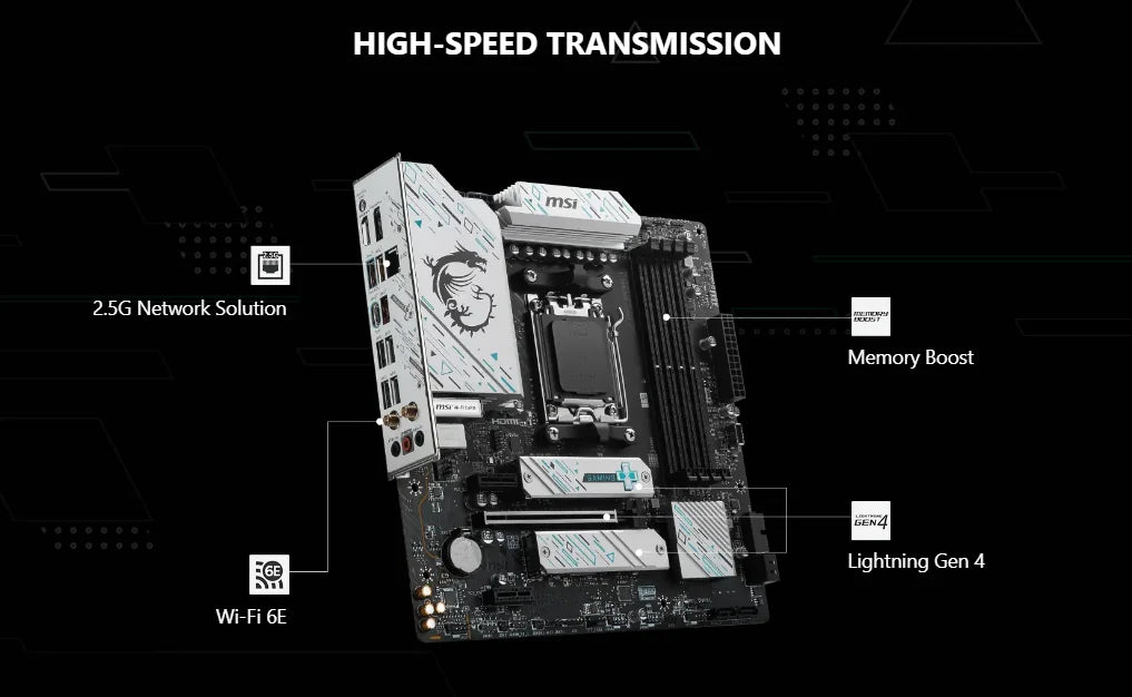 MSI B650M GAMING PLUS WIFI AMD AM5 Motherboard | DDR5 7200+MHz | Ryzen 7000 / 8000 - Gamers Point Bahrain