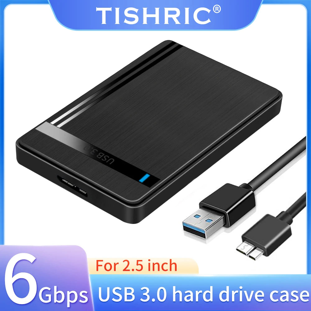 TISHRIC HDD Case SATA to USB3.0  HDD Enclosure 2.5 inch Hard Drive Case Support  6Gbps Mobile External HDD Case for PC Laptop - BAHRAIN