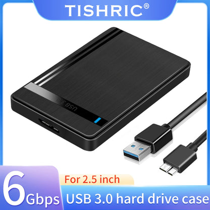 TISHRIC HDD Case SATA to USB3.0  HDD Enclosure 2.5 inch Hard Drive Case Support  6Gbps Mobile External HDD Case for PC Laptop - BAHRAIN