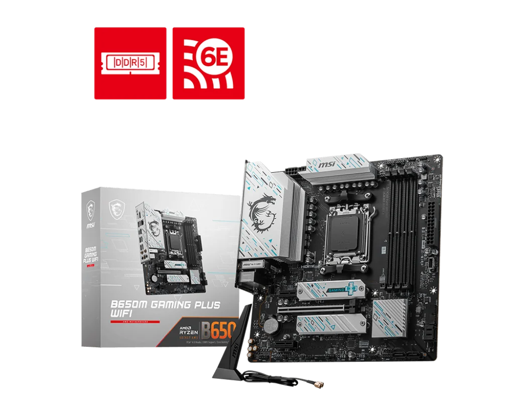 MSI B650M GAMING PLUS WIFI AMD AM5 Motherboard | DDR5 7200+MHz | Ryzen 7000 / 8000 - Gamers Point Bahrain