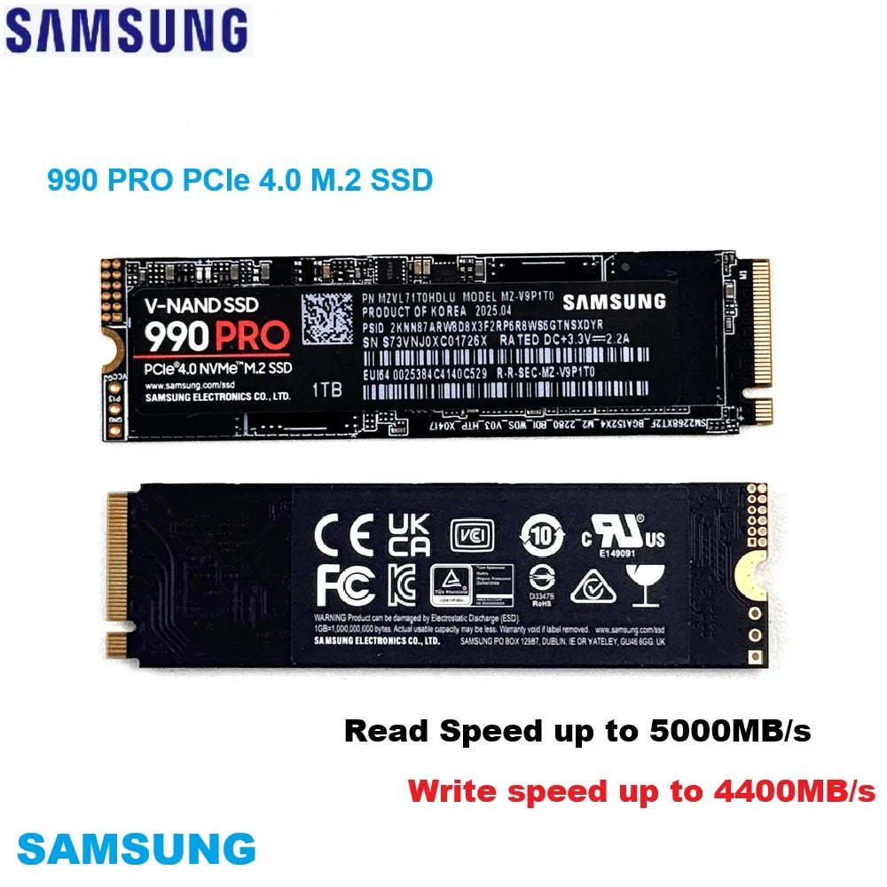 SAMSUNG SSD 990PRO Solid State Drive PCIe 4.0 M.2 2280 Internal Solid State Hard Drive TLC NVMe HDD Hard Drive Laptop Desktop