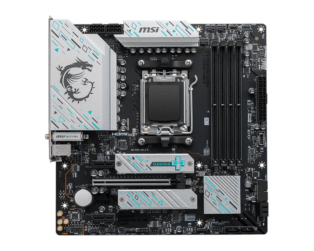 MSI B650M GAMING PLUS WIFI AMD AM5 Motherboard | DDR5 7200+MHz | Ryzen 7000 / 8000 - Gamers Point Bahrain