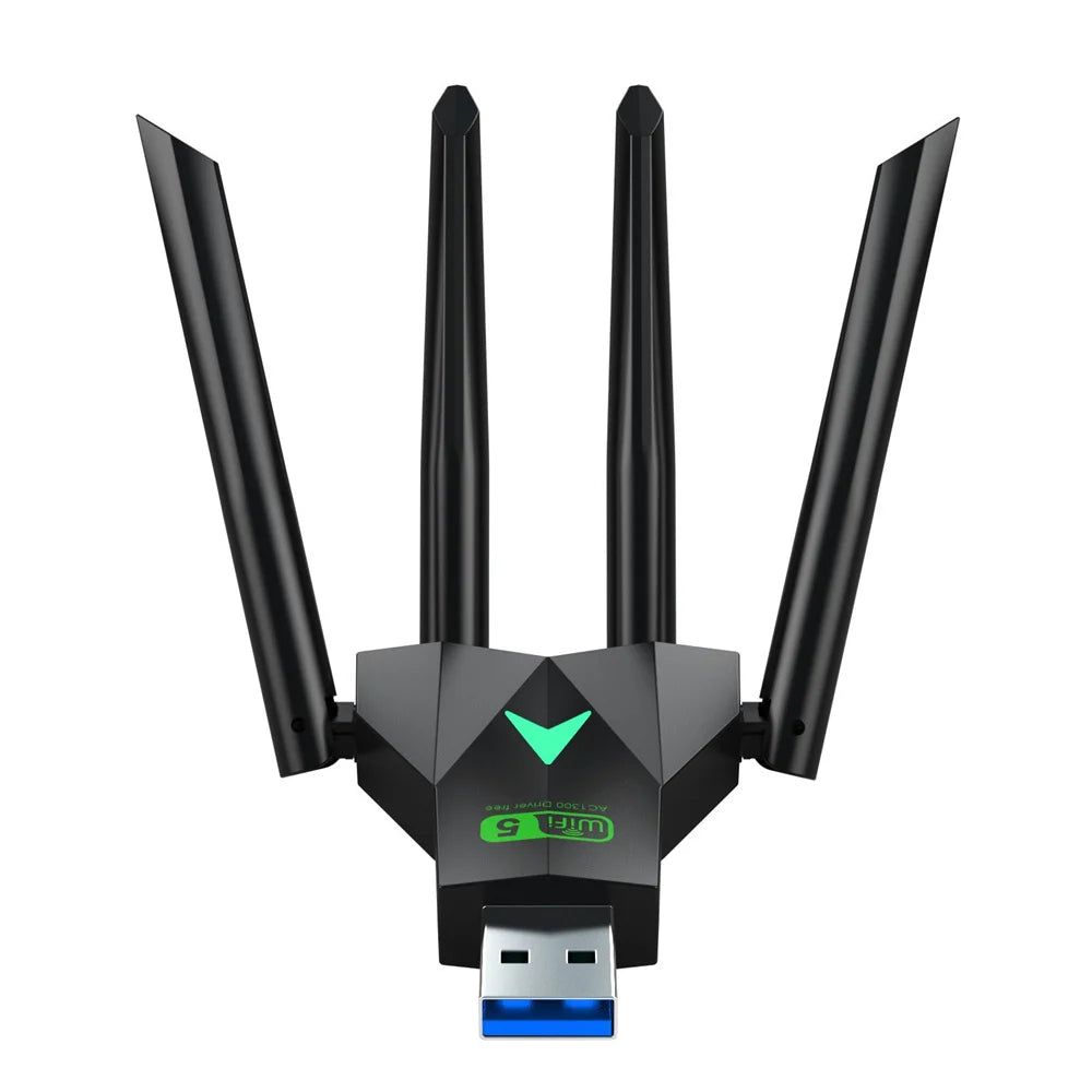 WIFI 1300Mbps Dual-Band USB 3.0 Wi-Fi Adapter (4 Antennas) | Gamers Point Bahrain 1300
