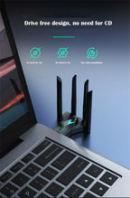 ICANING 1300Mbps Dual-Band USB 3.0 Wi-Fi Adapter (4 Antennas) | Bahrain - Gamers Point Bahrain