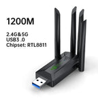 ICANING 1300Mbps Dual-Band USB 3.0 Wi-Fi Adapter (4 Antennas) | Bahrain - Gamers Point Bahrain