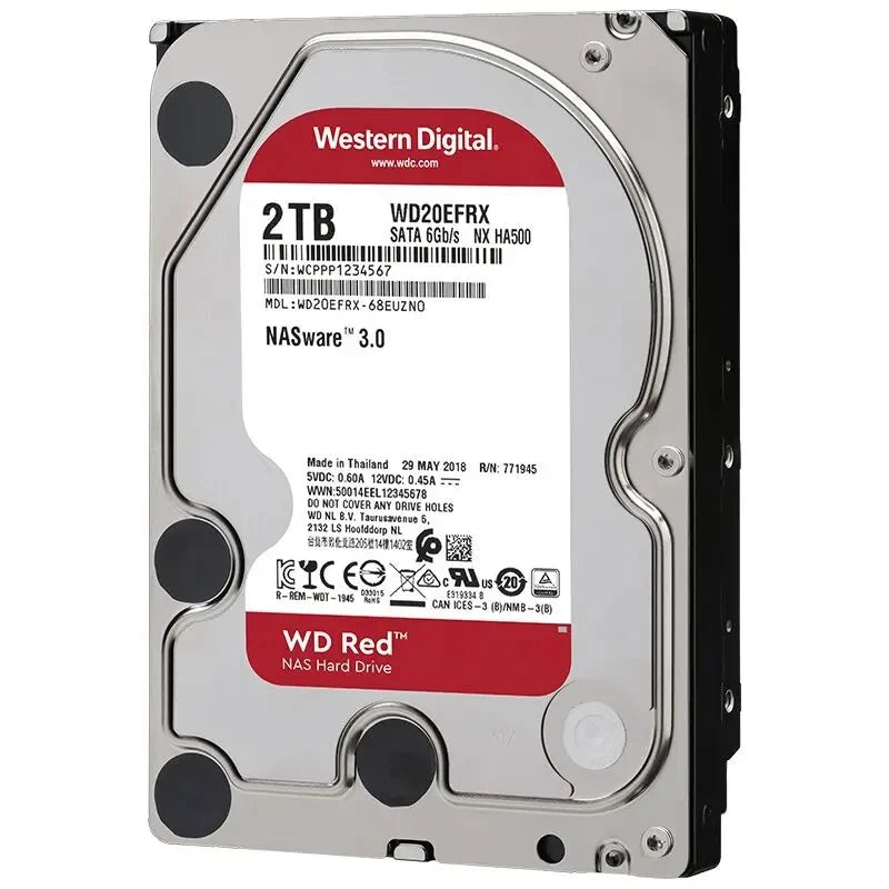 Original Western Digital WD 4TB Red NAS Hard Disk Drive 3.5" 4TB Internal Hard Drive 5400RPM SATA 6Gb/s 64MB Cache For Desktop