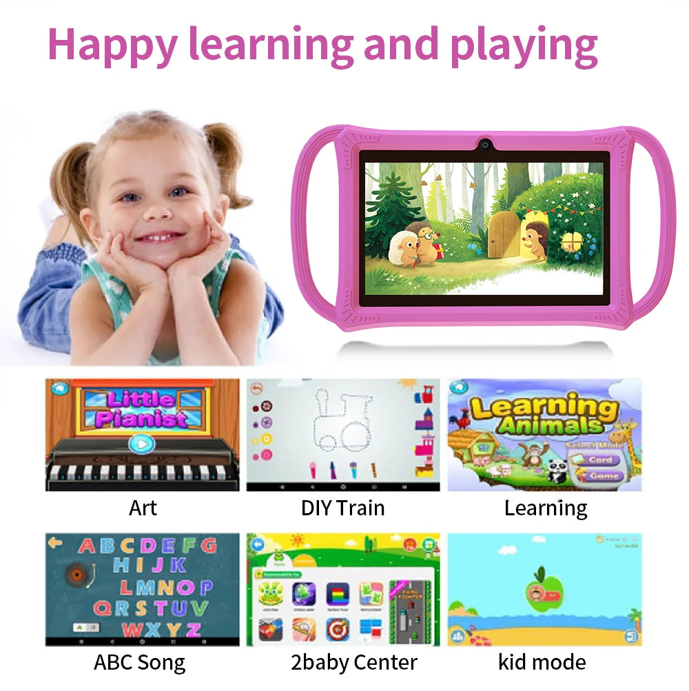 7.0 Inch Kids Tablet Android 12 Quad Core 4GB+64GB WiFi Bluetooth Educational Software Tablets Children's Gifts