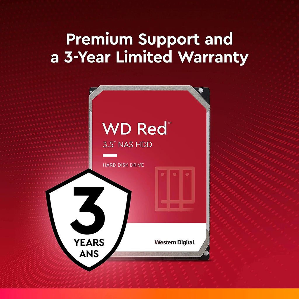 Original Western Digital WD 4TB Red NAS Hard Disk Drive 3.5" 4TB Internal Hard Drive 5400RPM SATA 6Gb/s 64MB Cache For Desktop
