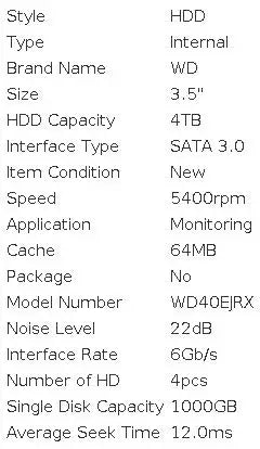 WD Purple 500GB Surveillance Internal Hard Drive Disk 3.5" 64M Cache SATA III 6Gb/s 1TB 2TB 3TB HDD HD Harddisk for CCTV DVR NVR