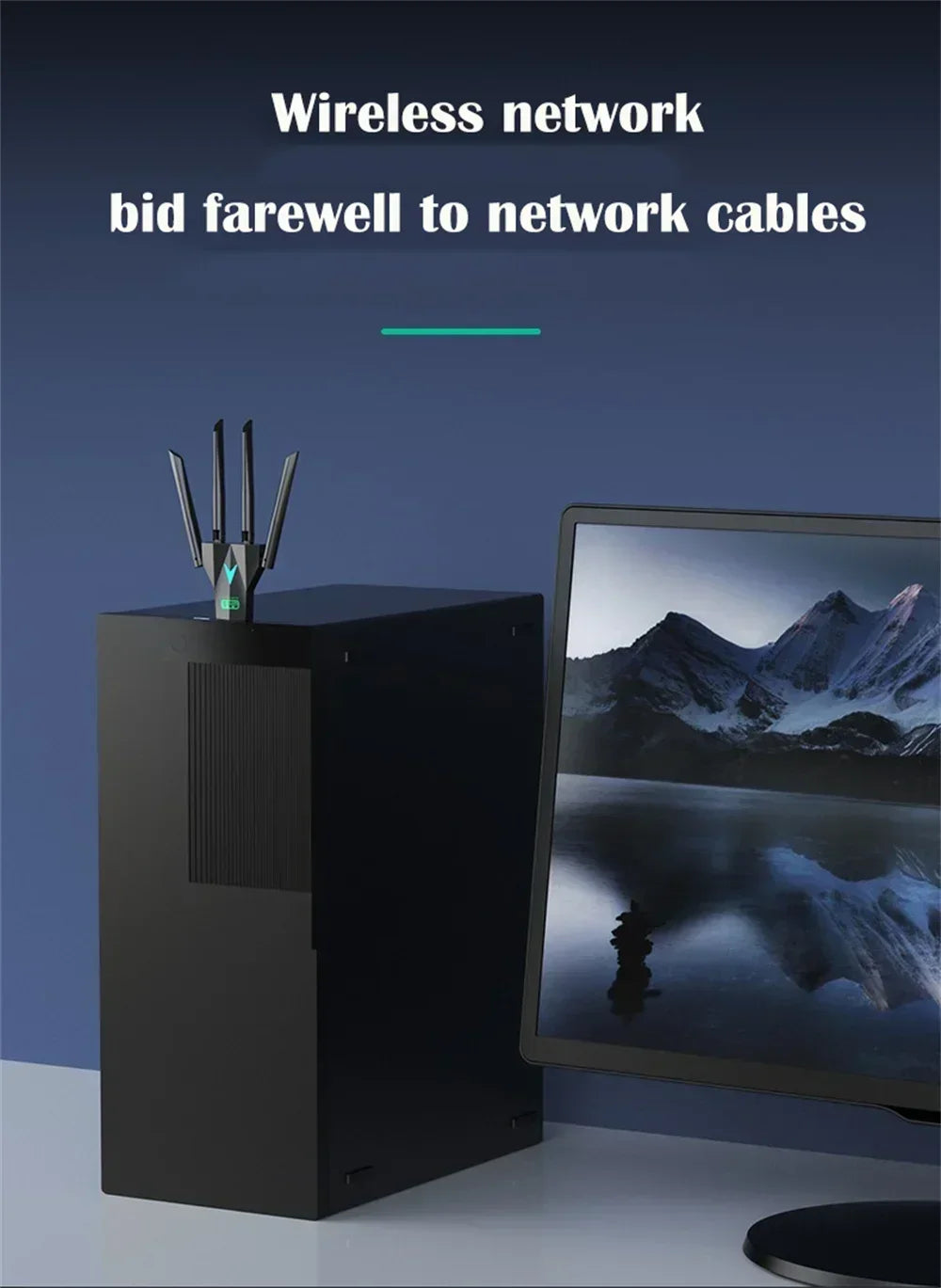 WIFI 1300Mbps Dual-Band USB 3.0 Wi-Fi Adapter (4 Antennas) | Gamers Point Bahrain 1300