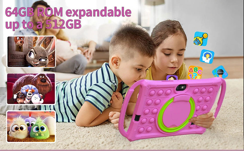 7.0 Inch Kids Tablet Android 12 Quad Core 4GB+64GB WiFi Bluetooth Educational Software Tablets Children's Gifts