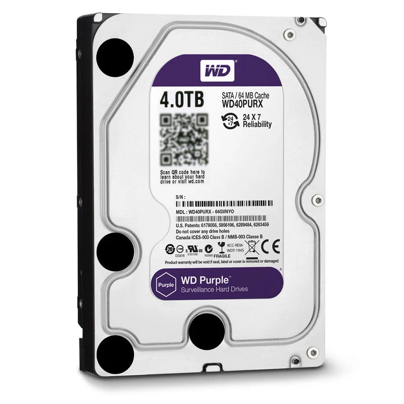 WD Purple 500GB Surveillance Internal Hard Drive Disk 3.5" 64M Cache SATA III 6Gb/s 1TB 2TB 3TB HDD HD Harddisk for CCTV DVR NVR
