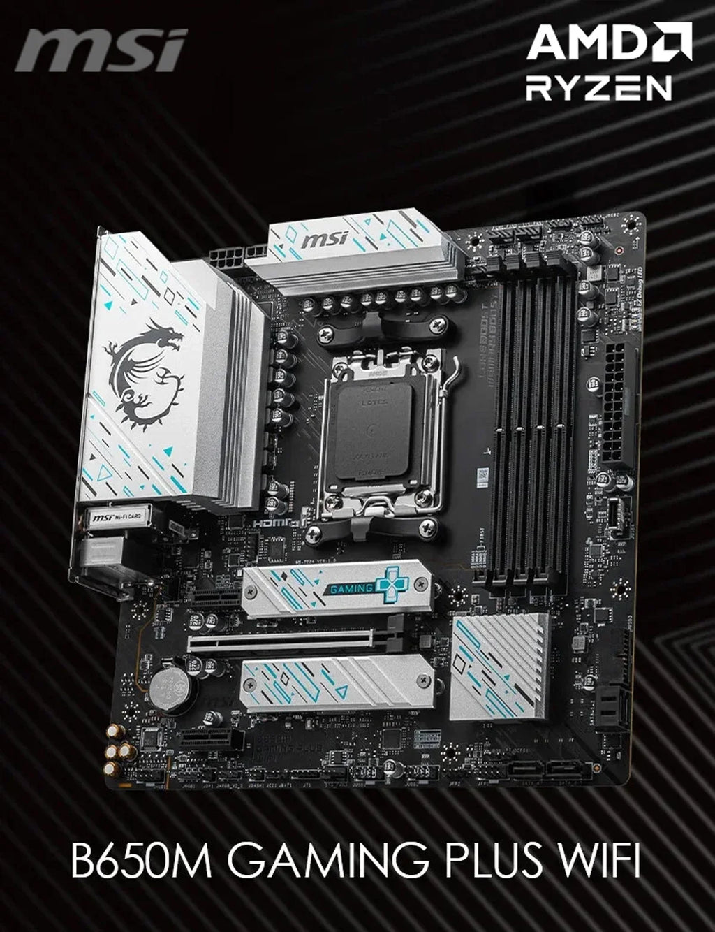 MSI B650M GAMING PLUS WIFI AMD AM5 Motherboard | DDR5 7200+MHz | Ryzen 7000 / 8000 - Gamers Point Bahrain