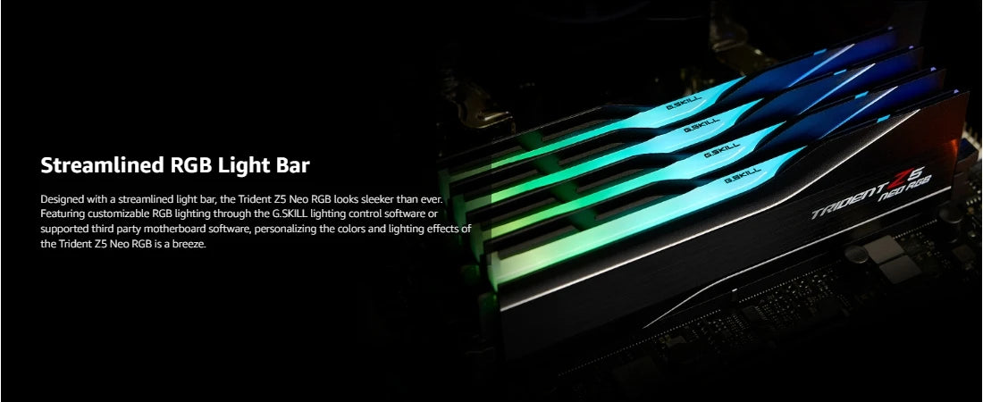 G.Skill DDR5 Trident Z5 NEO RGB Series (16GBx2 )/ (24GBx2)/(32GBx2)Ram 288-Pin SDRAM 6000MHz (AMD Expo) Dual Channel Desktop RAM