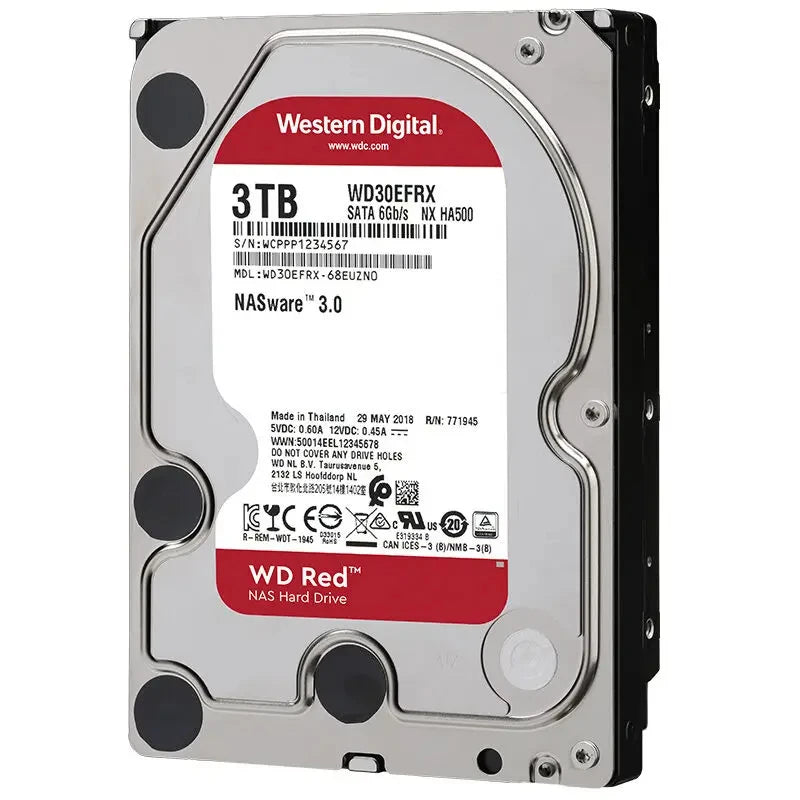Original Western Digital WD 4TB Red NAS Hard Disk Drive 3.5" 4TB Internal Hard Drive 5400RPM SATA 6Gb/s 64MB Cache For Desktop