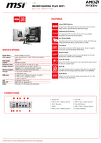 MSI B650M GAMING PLUS WIFI AMD AM5 Motherboard | DDR5 7200+MHz | Ryzen 7000 / 8000 - Gamers Point Bahrain