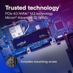 Crucial P3 Plus 1TB 2TB PCIe Gen4 NVMe M.2 SSD Internal Hard Drive(OEM - Gamers Point Bahrain