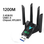 ICANING 1300Mbps Dual-Band USB 3.0 Wi-Fi Adapter (4 Antennas) | Bahrain - Gamers Point Bahrain