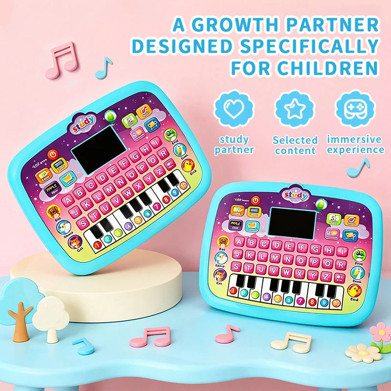 Interactive Educational Tablet PC Toy for Kids, LED Kids Tablet with Number & Alphabet Learning