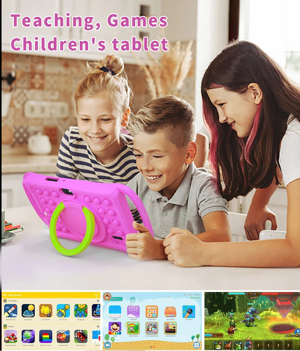 7.0 Inch Kids Tablet Android 12 Quad Core 4GB+64GB WiFi Bluetooth Educational Software Tablets Children's Gifts