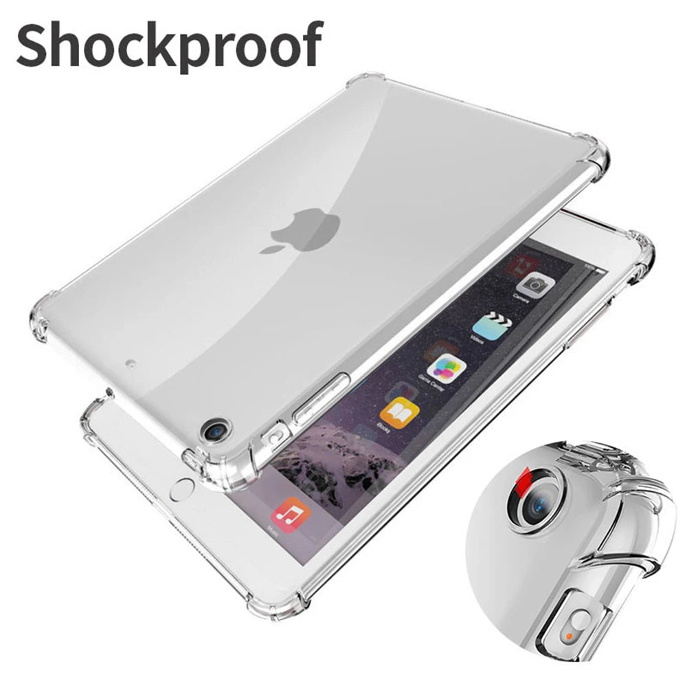 Shockproof Silicone Case For Apple iPad 9.7 10.2 10.9 2th 3th 4th 5th 6th 7th 8th 9th 10th Generation Flexible Transparent Cover - BAHRAIN COVER Gamers Point 8.000 