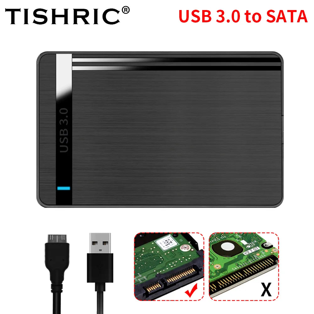 TISHRIC HDD Case SATA to USB3.0  HDD Enclosure 2.5 inch Hard Drive Case Support  6Gbps Mobile External HDD Case for PC Laptop - BAHRAIN