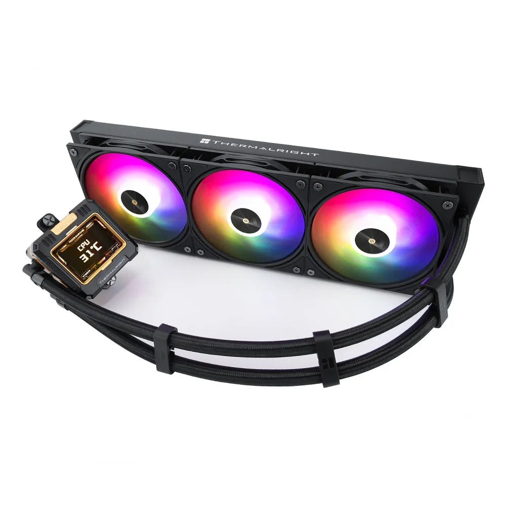 Thermalright FROZEN WARFRAME 360 ARGB 360mm CPU Lequid Cooler With 2.4 inch LCD screen Black Thermalright Liqued Cooler  Gamers Point