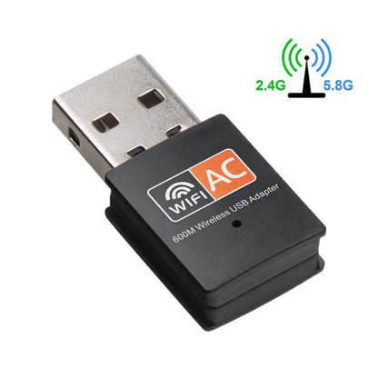 USB 600Mbps WiFi Adapter Wireless Ethernet Network Card AC Dual Band 2.4G / 5.G USB Wifi Dongle wifi Receiver 802.11ac - WIFI Gamers Point 7.000 