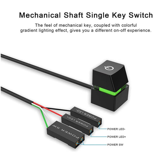 Generic External PC Power Switch 7-Color LED 2 Meter Cable