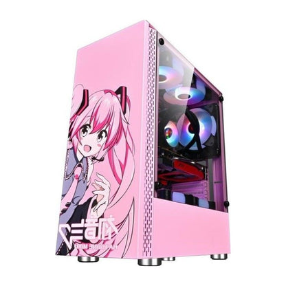 WJCoolMan Armor Miku Pink Special Edition 4 Fans ARGB Mid-tower Case - GPC Cases Gamers Point 45.000 