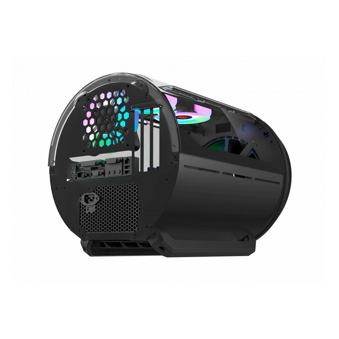 WJCOOLMAN Cylinderized 2 RGB Fans Gaming Case - Black - BAHRAIN Cases Gamers Point 59.000 