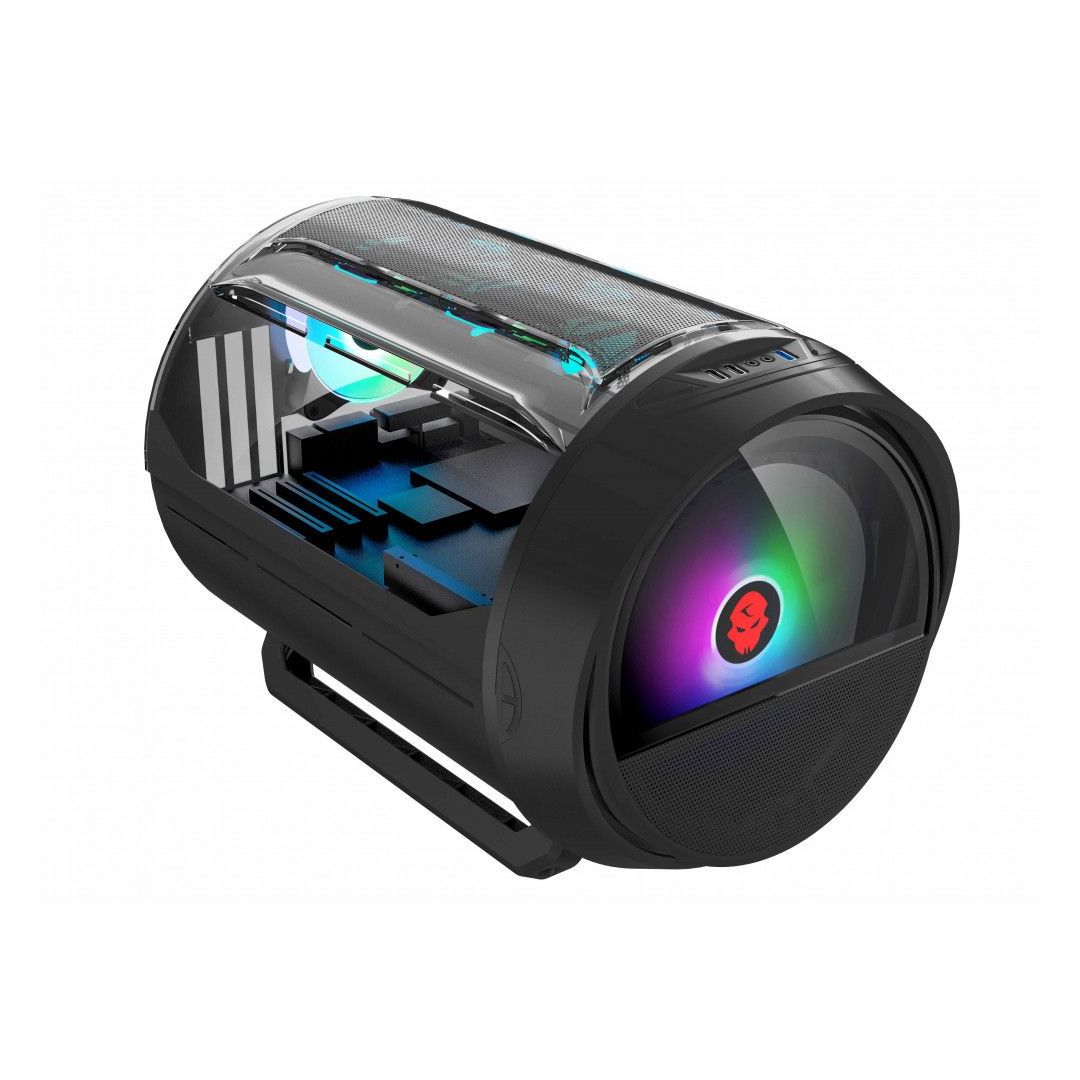 WJCOOLMAN Cylinderized 2 RGB Fans Gaming Case - Black - BAHRAIN Cases Gamers Point 59.000 