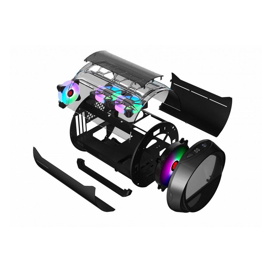 WJCOOLMAN Cylinderized 2 RGB Fans Gaming Case - Black - BAHRAIN Cases Gamers Point 59.000 