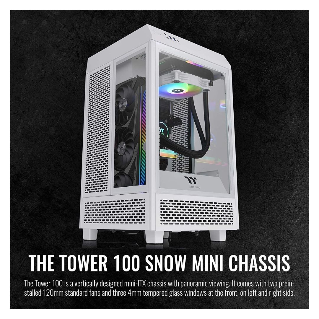 Thermaltake The Tower 100 Snow Edition Mini ITX Case-GPC Cases Gamers Point 56.000 