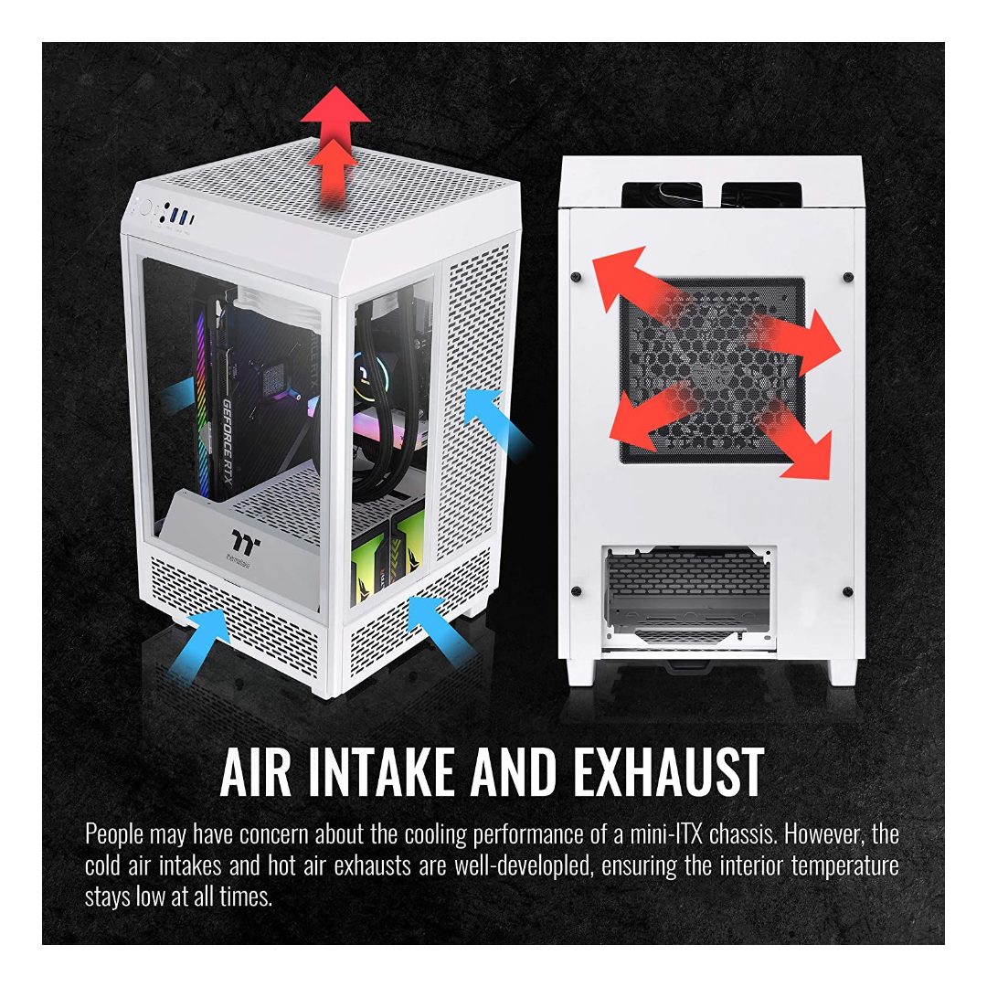 Thermaltake The Tower 100 Snow Edition Mini ITX Case-GPC Cases Gamers Point 56.000 