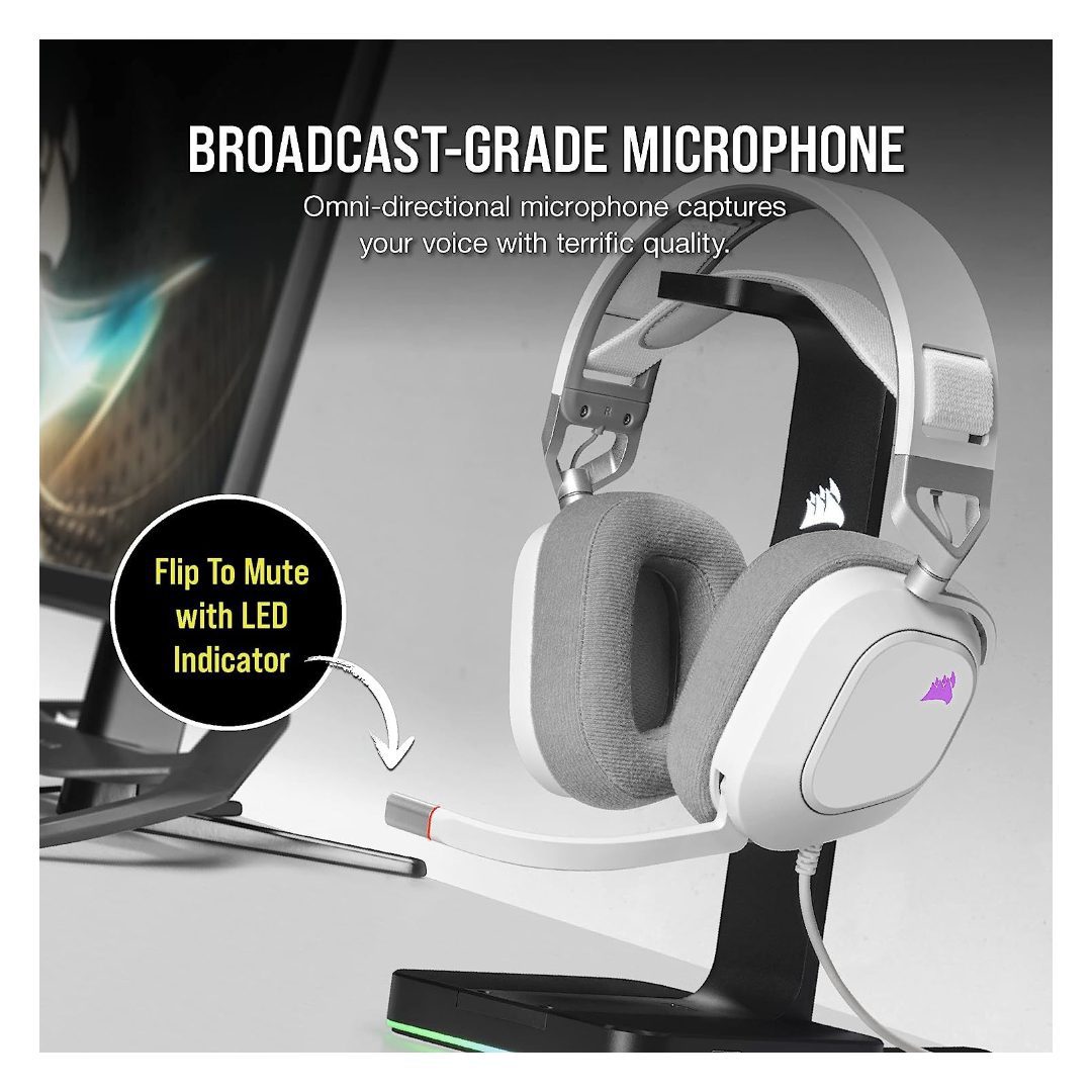 Corsair HS80 RGB Wired Premium Gaming Headset - WHITE - GPC Headset Gamers Point 58.000 