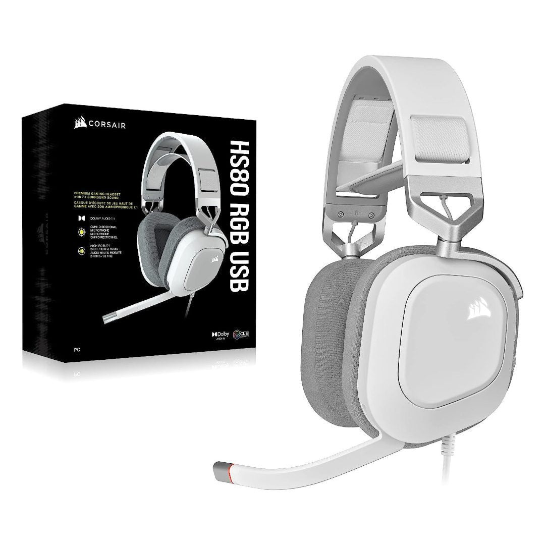 Corsair HS80 RGB Wired Premium Gaming Headset - WHITE - GPC Headset Gamers Point 58.000 