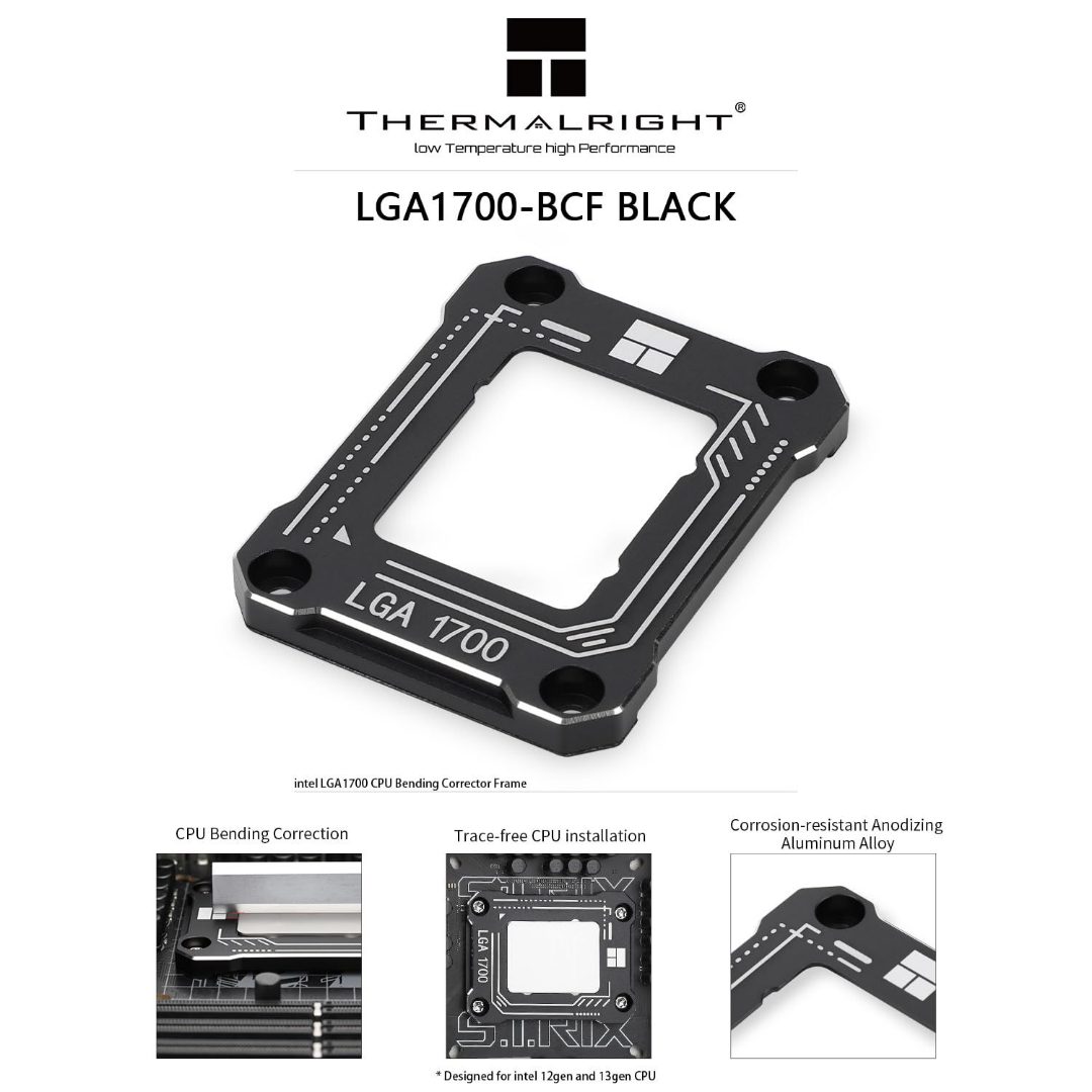 Thermalright LGA1700-BCF CPU Contact Frame Anodized Black Aluminum Stabilizer
