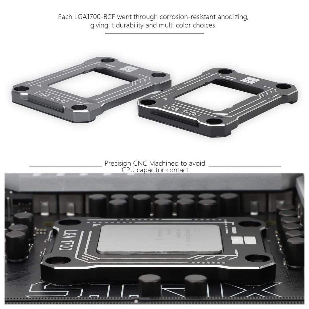 Thermalright LGA1700-BCF CPU Contact Frame Anodized Black Aluminum Stabilizer
