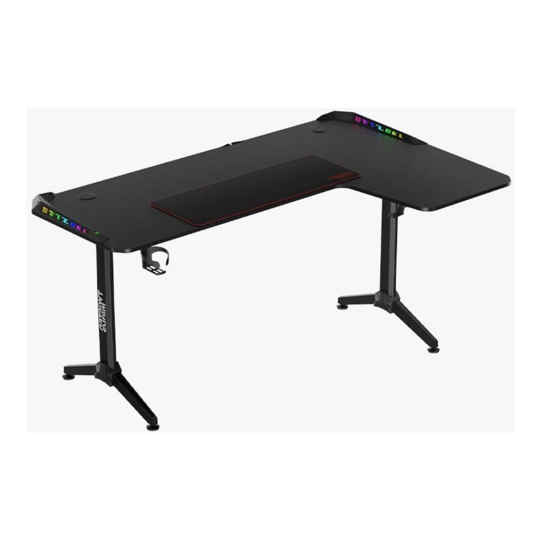 Twisted Minds Warrior L-Shaped RGB Gaming Desk — Corner Black