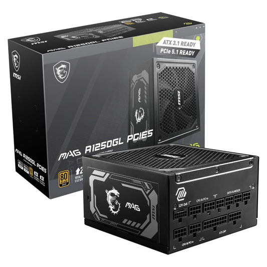 MSI MAG A1250GL PCIE5 Power Supply - 1250W 80 PLUS Gold Fully Modular ATX 3.0 | Gamers Point Bahrain