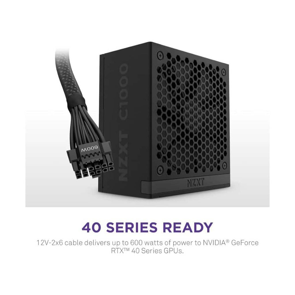 NZXT C1000 80 Plus Gold Fully Modular ATX 3.1 Power Supply 1000W - Black