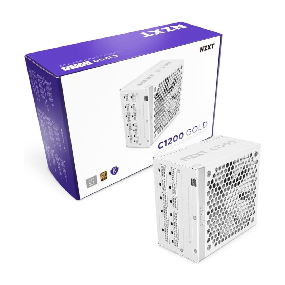 NZXT 3.1 ATX 1200W 80 Plus Gold Fully Modular Power Supply - White