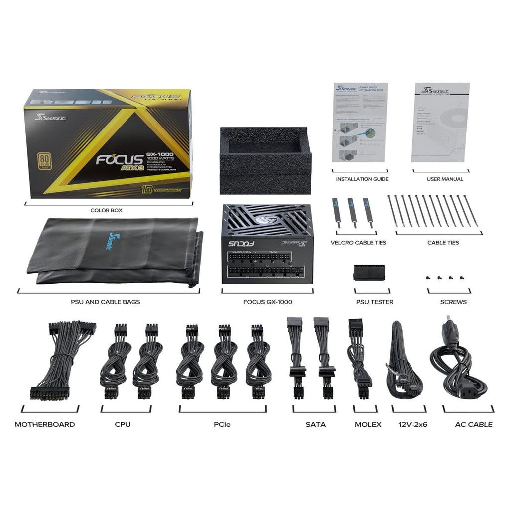 Seasonic Focus V4 GX-1000 ATX 3.0 Gold Modular 1000W PSU