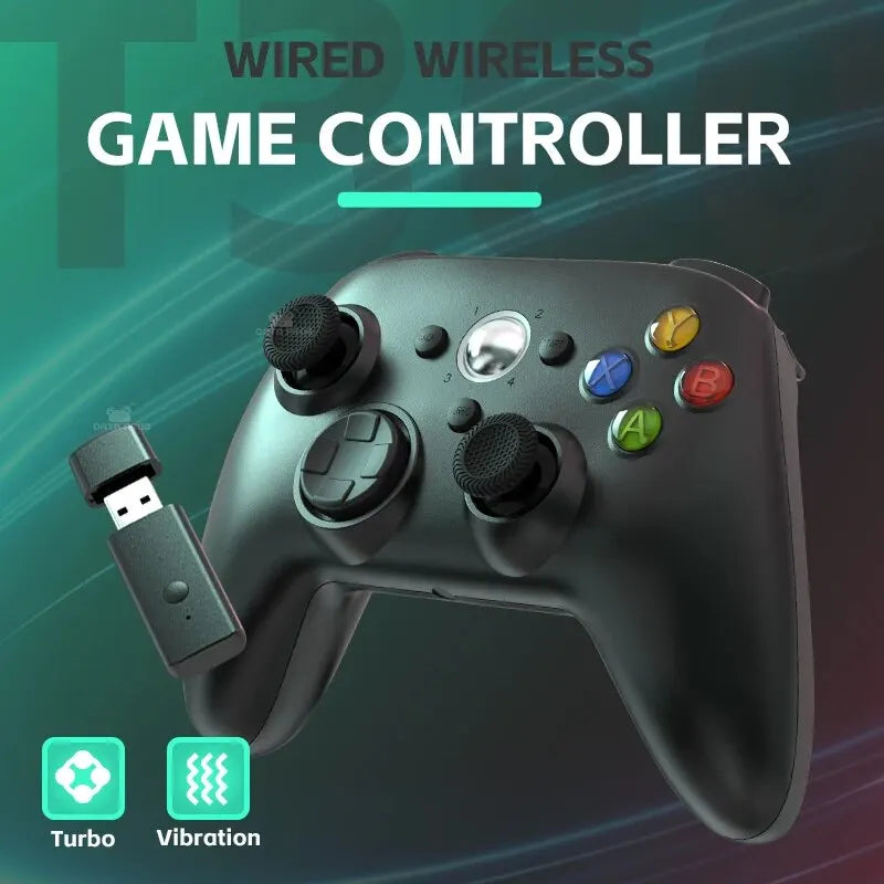 Wireless/Wired Controller For Xbox 360 Game Controller with Dual-Vibration Turbo Compatible with Xbox 360/360 Slim and PC Window - WIRELESS PC CONTROLLER BAHRAIN