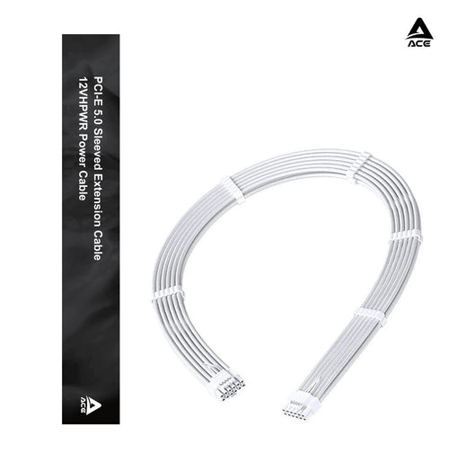 ACE Sleeved PSU Extension Cables 16AWG 12VHPWR 16-Pin White